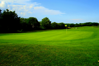 Rear of green – large green slopes down to right hand side of hole.